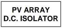 PV Array DC Isolator sign